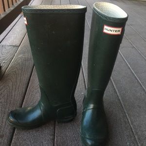 Green Knee High Hunter Rain Boots